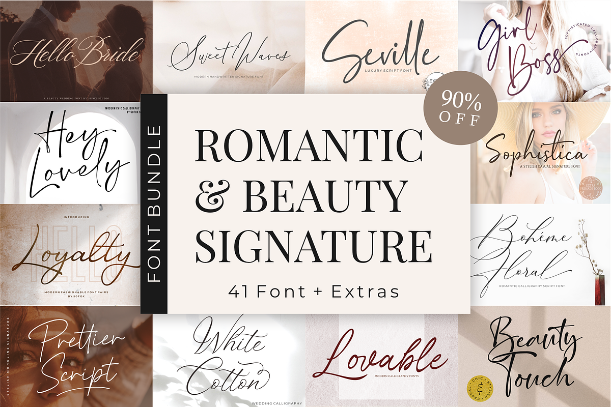 Romantic & Beauty Signature Bundle, a Script Font by 50Fox (Photo 1 of 25)
