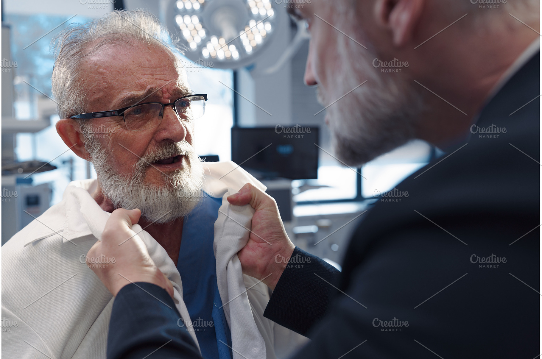 Aggressive man have conflict with, a Health & Medical Photo by HalfPoint