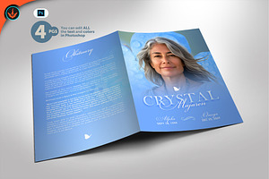 Blue Funeral Program, a Brochure Template by SeraphimChris