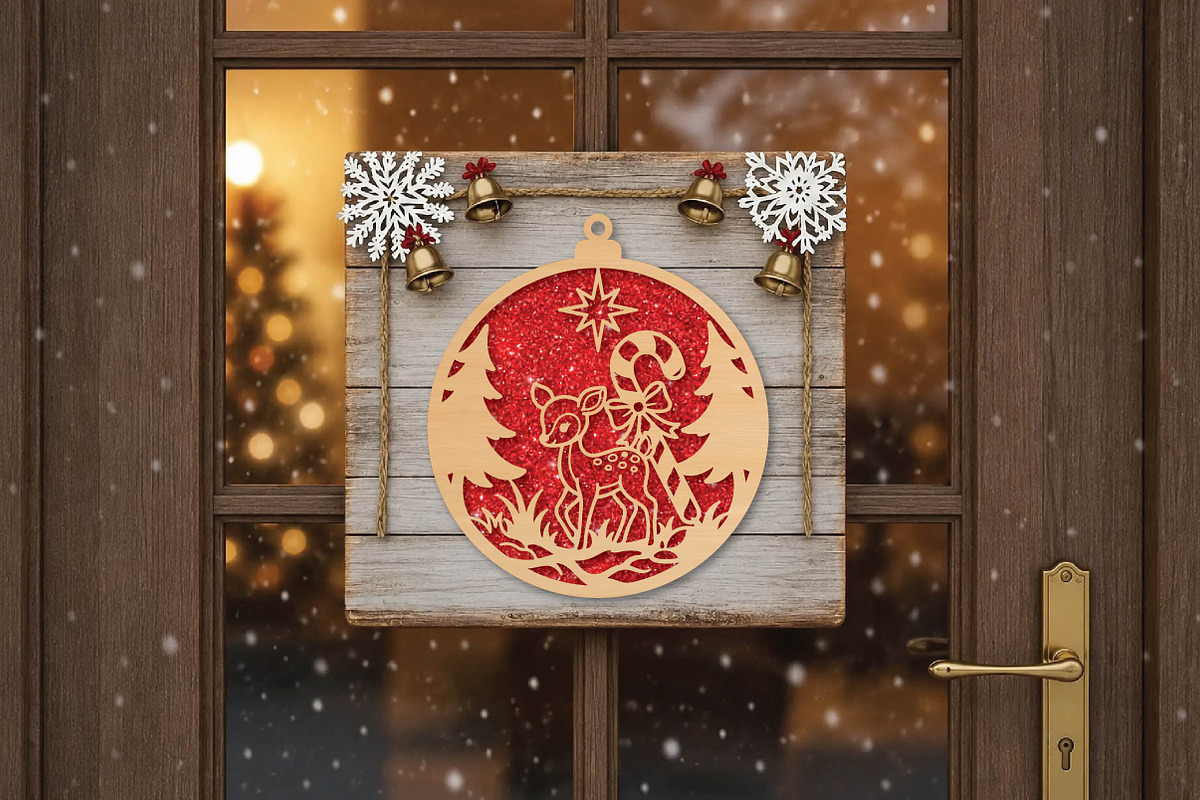 Baby Deer Christmas Ornament SVG, an Object Graphic by DreamPrint404 (Photo 2 of 4)