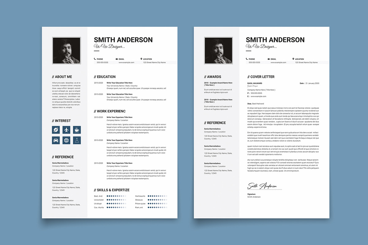 Minimal Resume and Cover Letter, a Resume Template by PixelStudio (Photo 3 of 4)