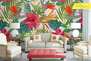 Tropical leaves and flowers, an Illustration by Julycolor (Thumbnail 8 of 10)