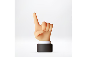 3D Human hand with index finger, an Object Illustration by Abscent