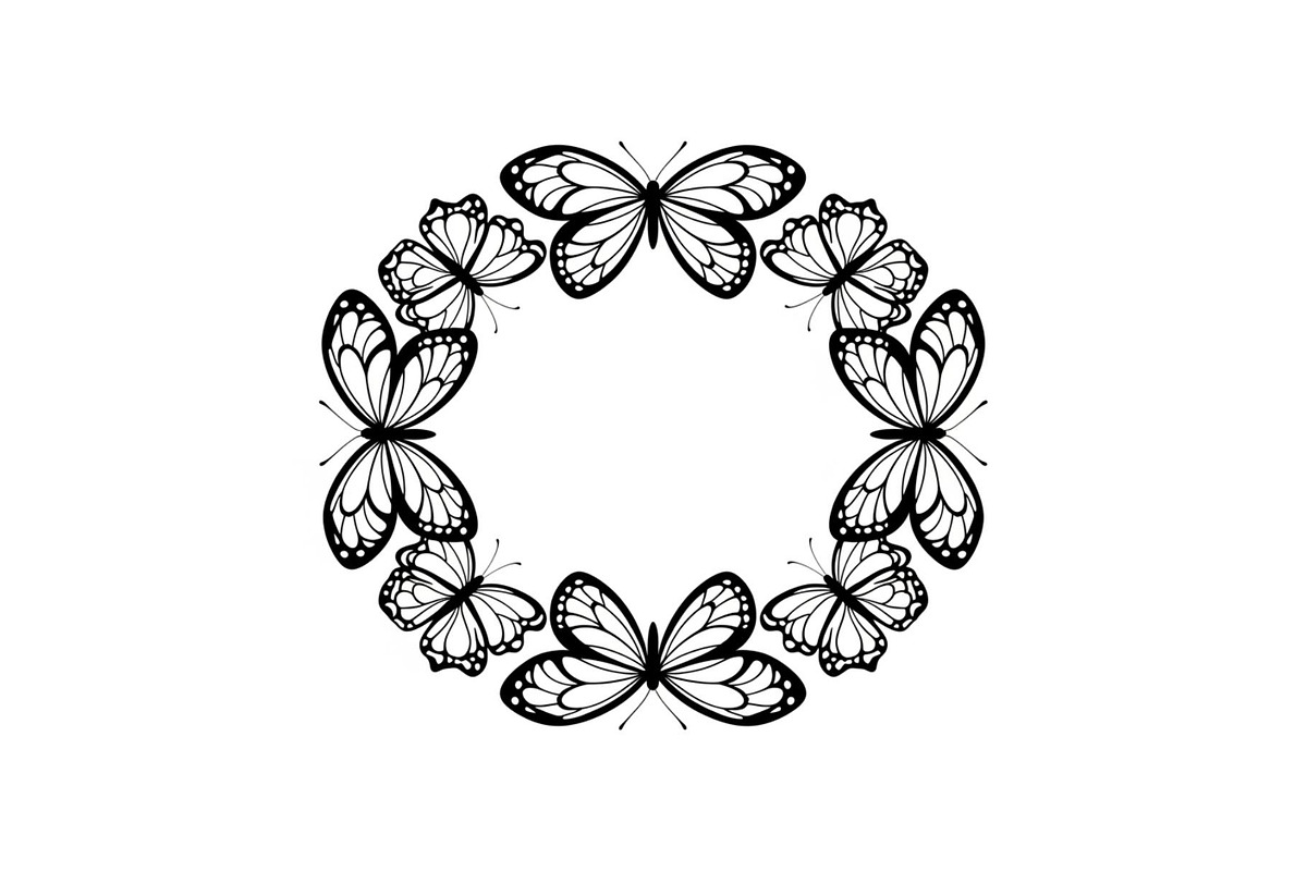 Butterfly Floral Vintage Frame Bundl, an Illustration by Creativeshirt (Photo 9 of 51)