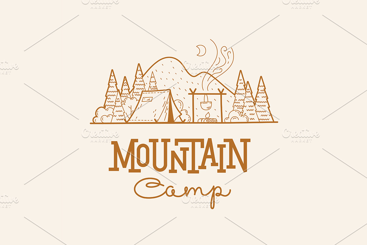 Let's go camping illustration set, an Illustration by tetiana.svirska (Photo 2 of 13)