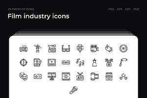 Film industry icons, an Outline Icon by Wencory