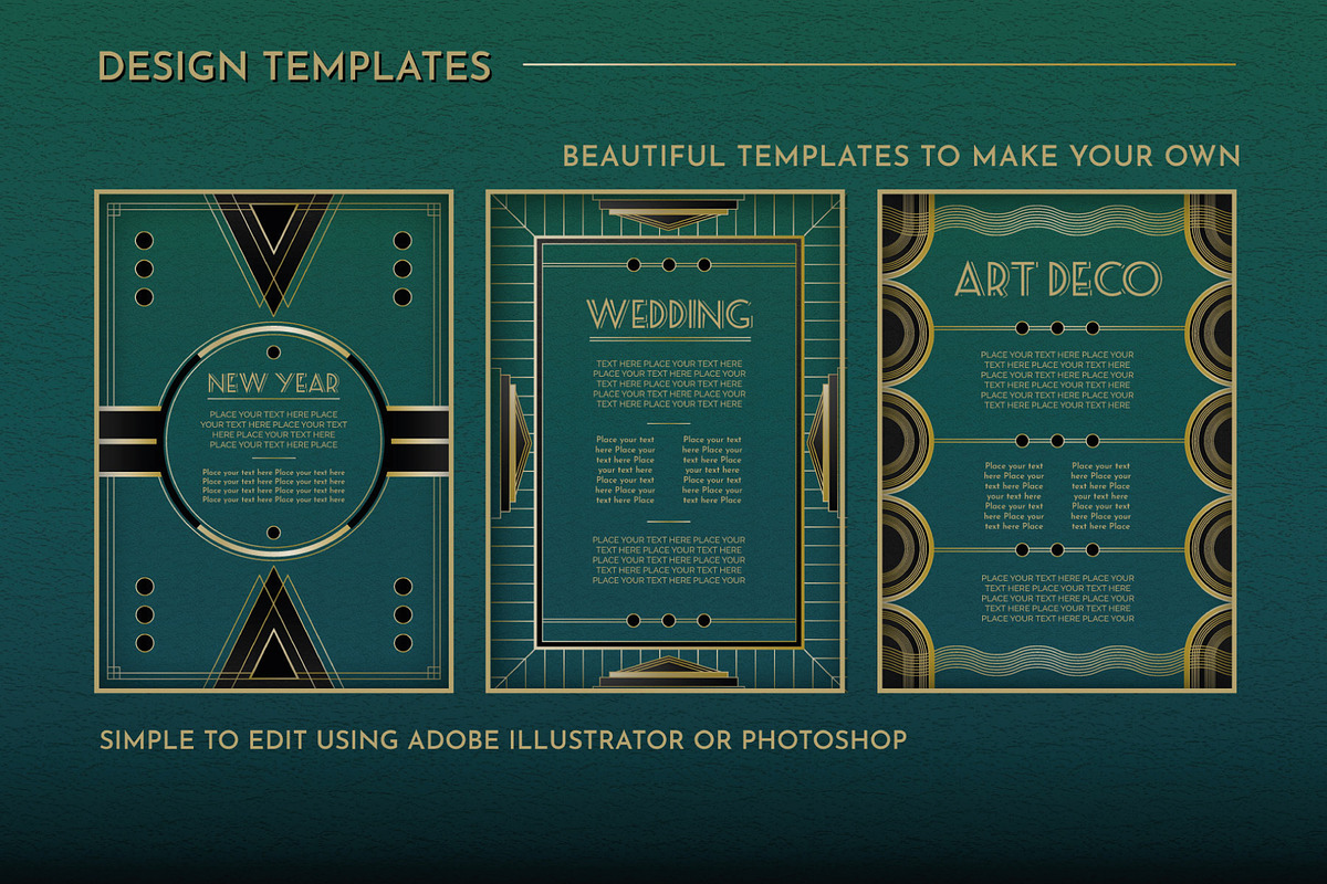 Art Deco Graphics Collection Vol 2, a Decorative Illustration by Wingsart Studio (Photo 2 of 11)