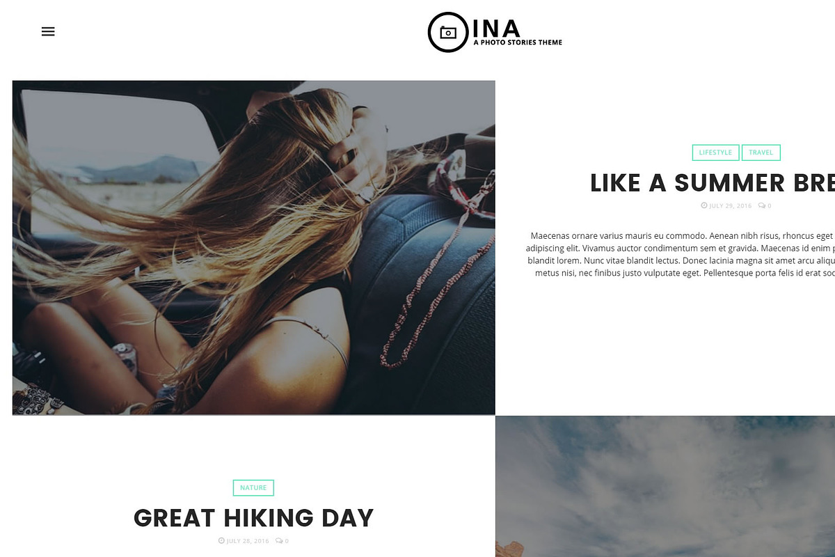 INA - A Photo Stories Blog Theme, a WordPress Template by MatchThemes (Photo 2 of 4)