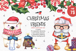 Watercolor Set CHRISTMAS FRIENDS