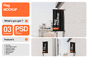 Vertical Building Flag Mockup, a Mockup by Pixie Creative (Thumbnail 1 of 4)