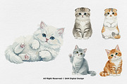 15 Bundle Watercolor Cute Cats Pet, an Animal Illustration by Morspective (Thumbnail 5 of 8)