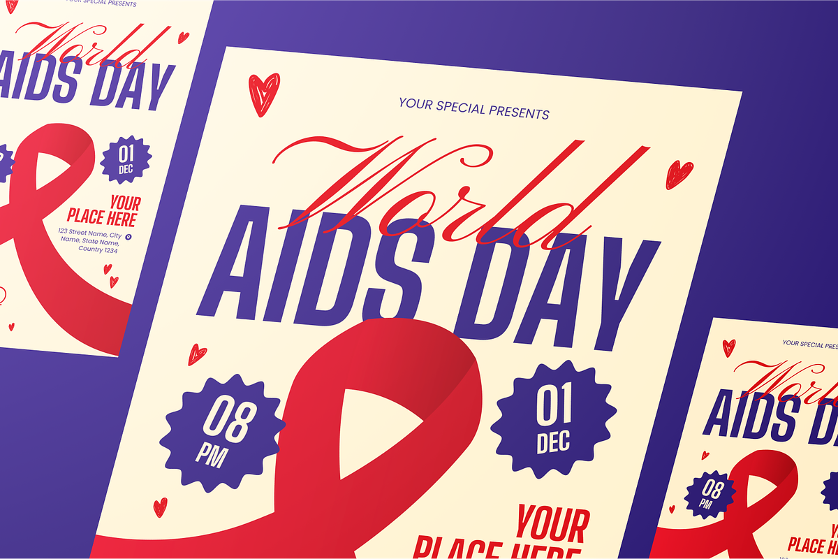 World AIDS Day Flyer Set, a Flyer Template by Annora Studio (Photo 4 of 6)