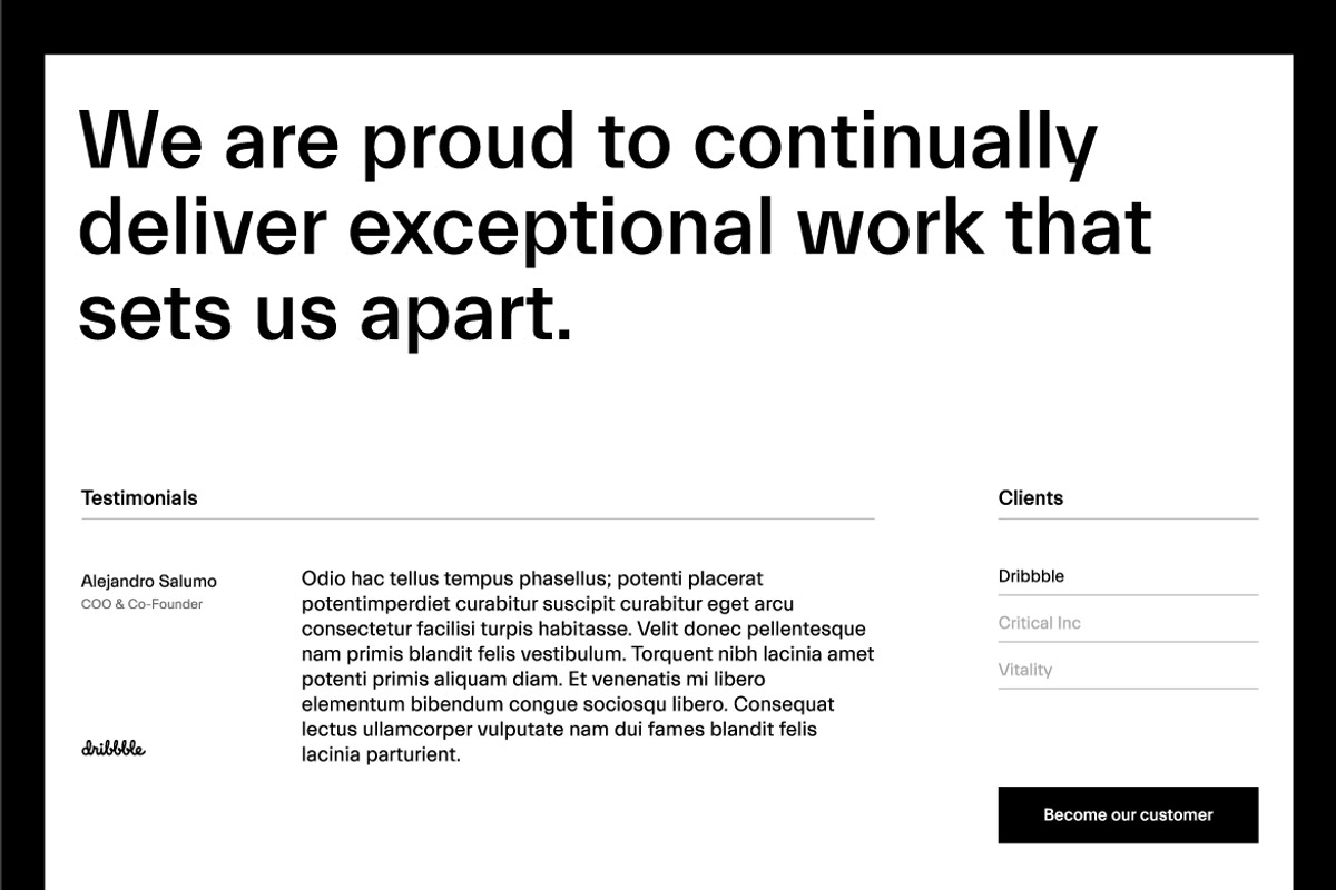 Minimal Design Agency Template, an UI Kit Template by dumitrasconiu.design (Photo 4 of 5)