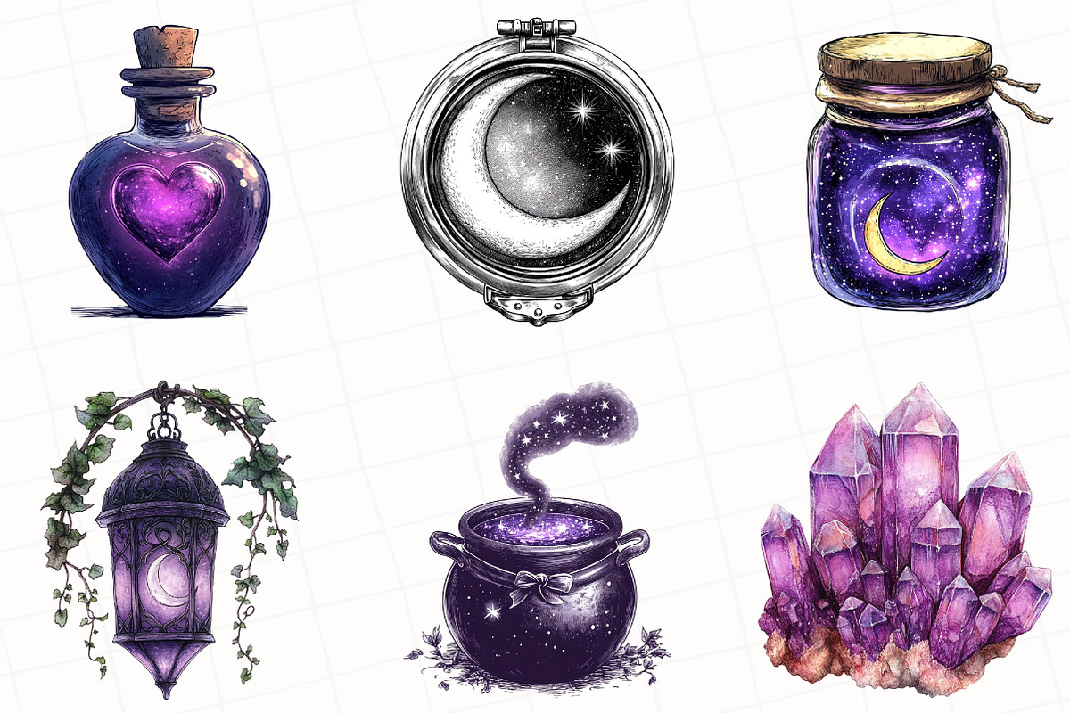 Witchy Vibe Sublimation Clipart, an Illustration by OK Design (Photo 4 of 5)