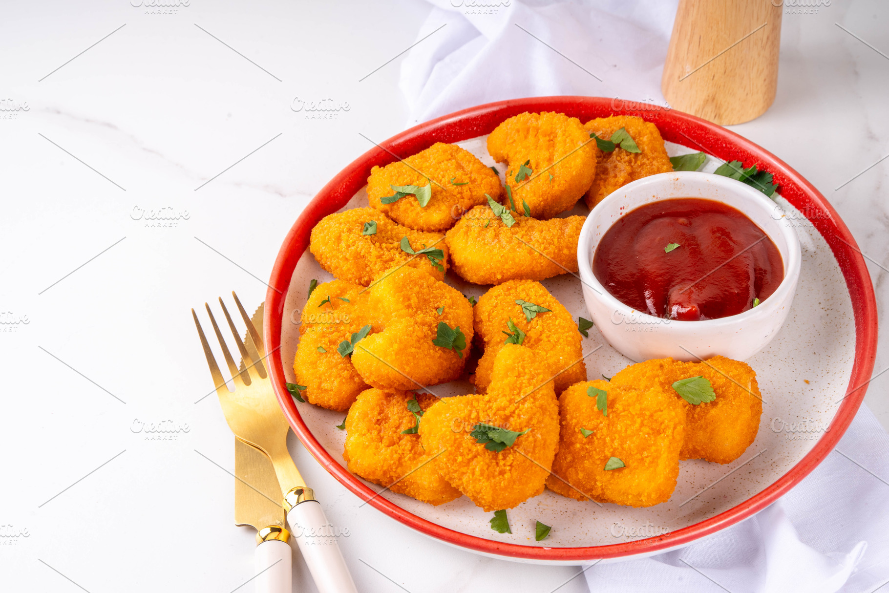 Homemade golden chicken Nuggets, a Food & Drink Photo by Rimma