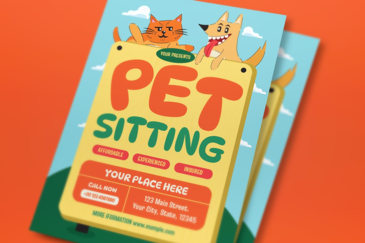 Pet Sitting Flyer, a Flyer Template by graphicook (Photo 2 of 3)