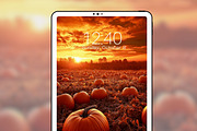 Pumpkin & Fall Flowers Phone BG, a Graphic by Kalindiprints (Thumbnail 3 of 7)