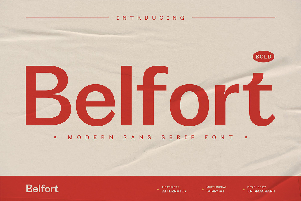 Belfort Bold | Modern Sans, a Sans Serif Font by Krismagraph (Photo 1 of 10)