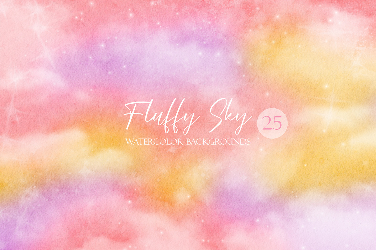 Fluffy Sky Watercolor Backgrounds, a Texture Graphic by Tiger and Flower (Photo 1 of 10)