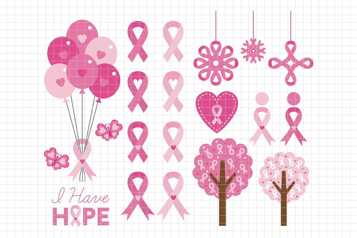 Breast Cancer Clipart (DC59), a Decorative Illustration by Printablestore
