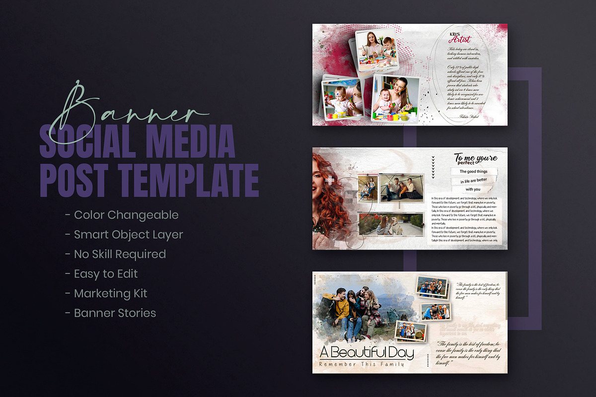 Photo Effect Social Media Post Set, a Social Media Template by Creative_View (Photo 8 of 8)