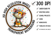 Whimsical Valentine Cats Clipart, an Illustration by Craft Nest (Thumbnail 2 of 11)