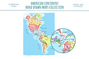American Continent Maps Collection, an Education Illustration by Illustrationsforteachers (Thumbnail 3 of 3)