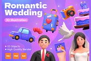 Romantic Wedding 3D Icons, an Object 3D Model by Rakata Studio (Thumbnail 1 of 7)