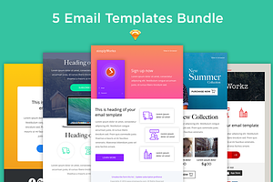 5 Email Templates Bundle Sketch 