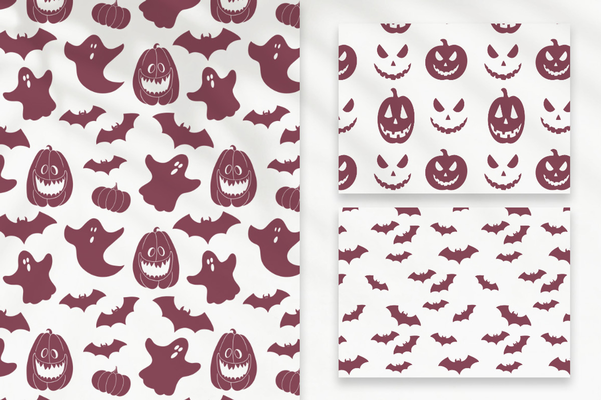 Halloween Seamless Patterns, a Seasonal Illustration by Mari_Caliart (Photo 5 of 15)