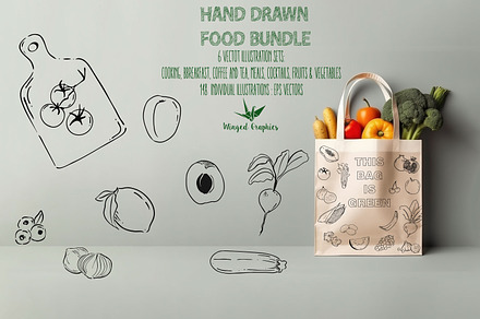 Hand Drawn Food Vector Bundle