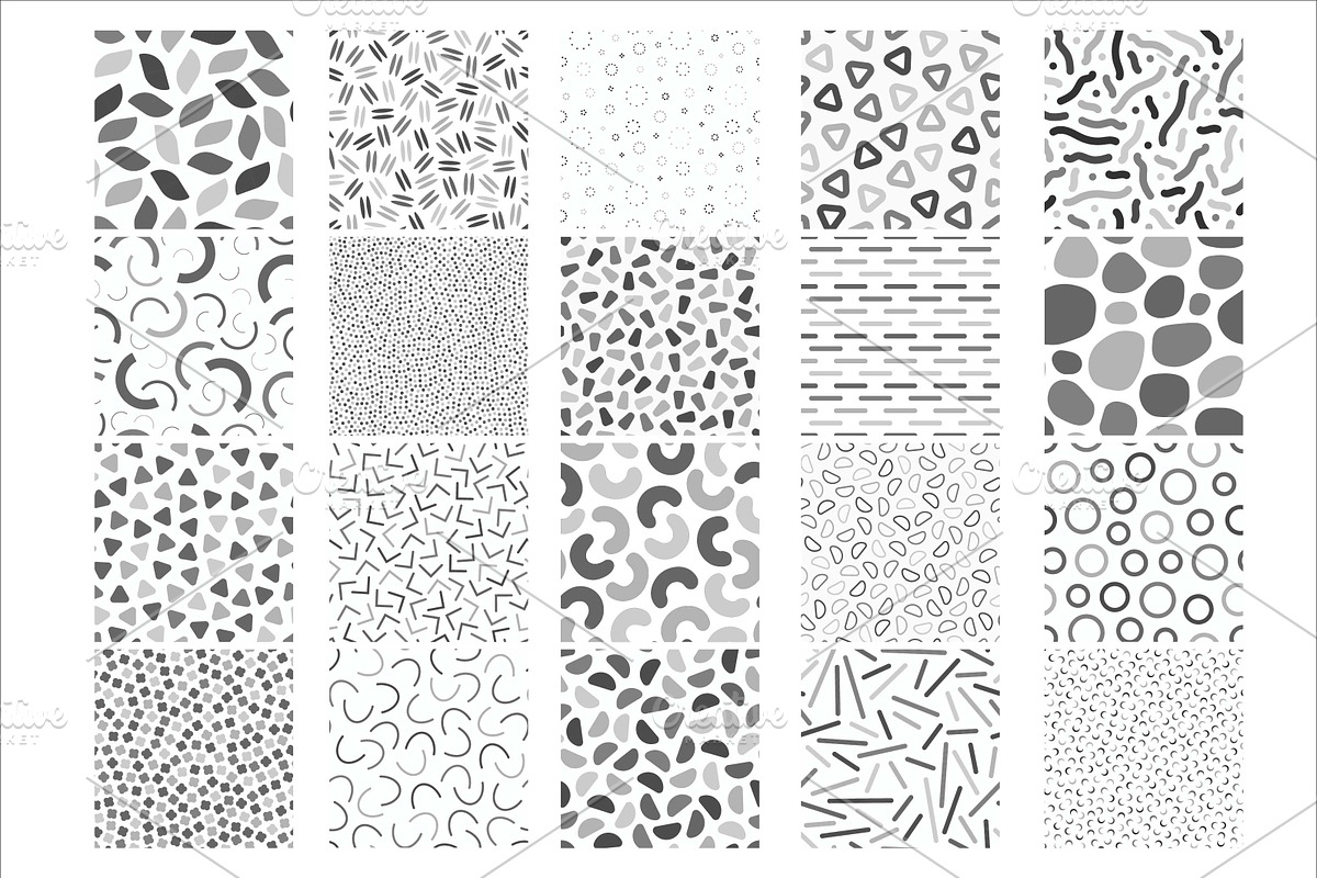 Seamless trendy monochrome patterns, a Pattern Graphic by ExpressShop (Photo 2 of 5)