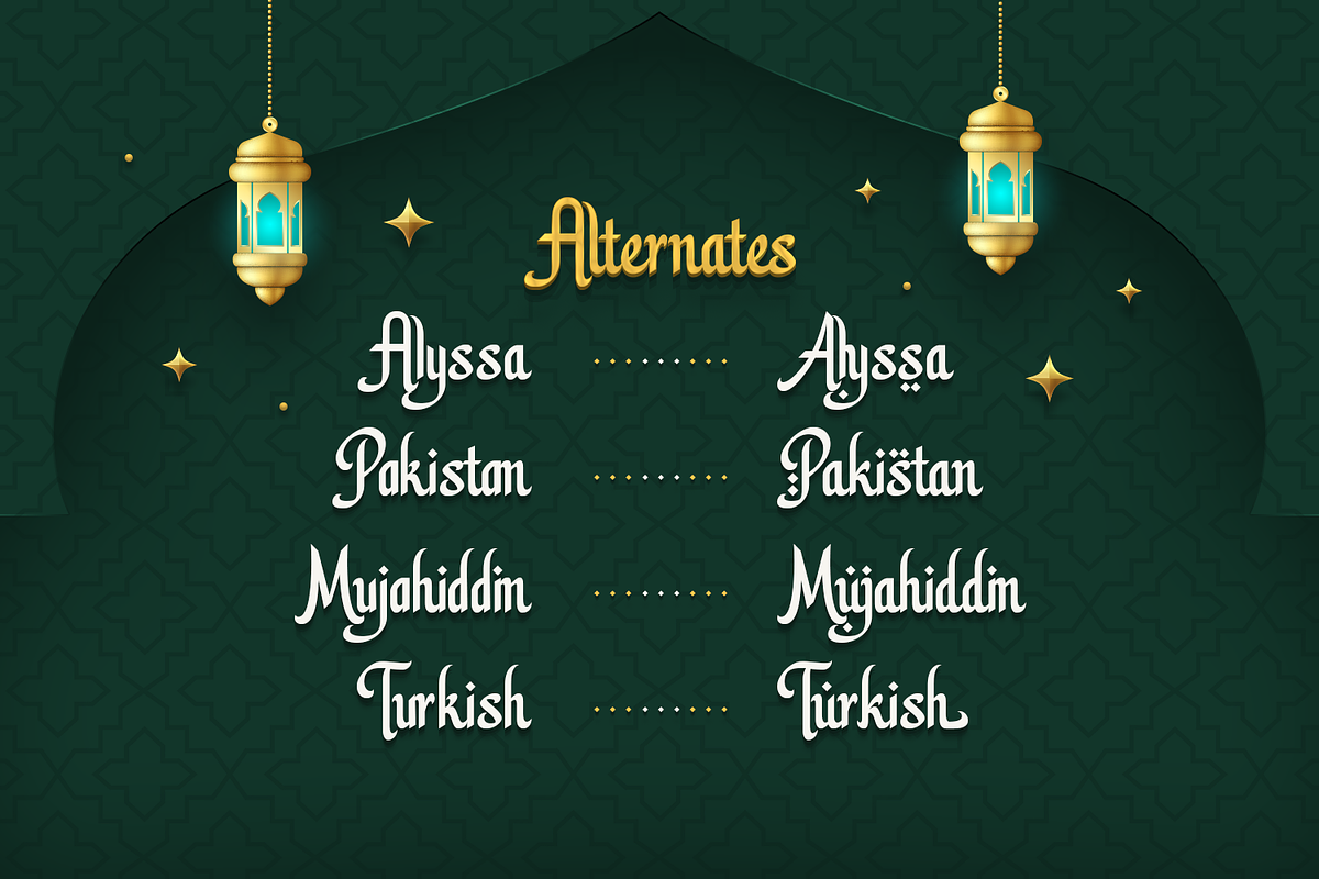 Hello Ramadhan - Arabic Display Font, a Font by Pixesia Studio (Photo 12 of 15)