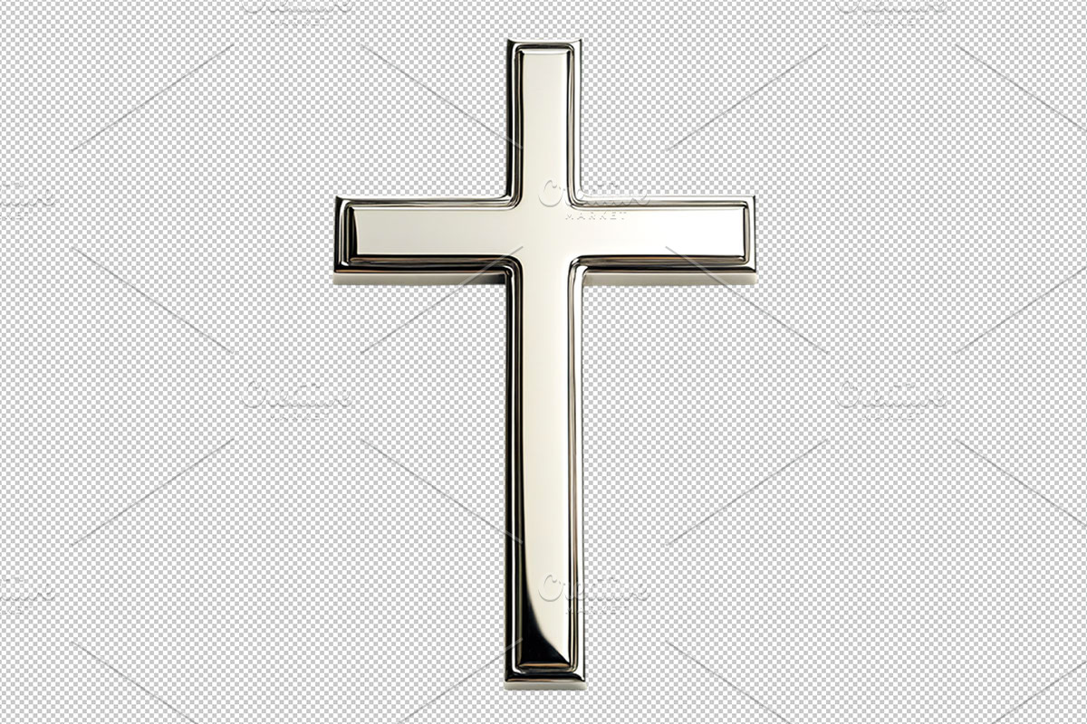 silver steel cross png, a Graphic by VetalStock
