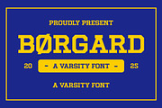 Borgard – Varsity Slab Serif Font, a Slab Serif Font by Vadovastd (Thumbnail 1 of 8)