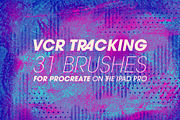 VCR Tracking Procreate Brushes, a Brush Add-On by LuOtero (Thumbnail 1 of 6)