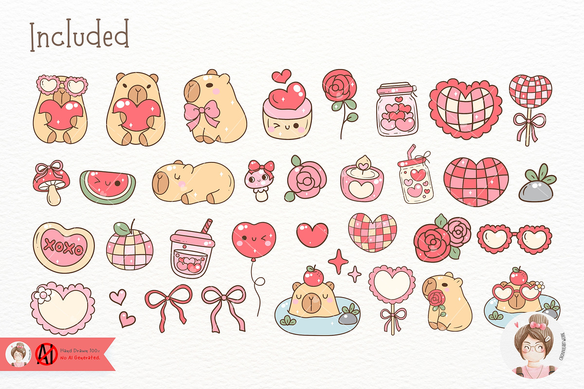 Groovy Valentine Capybara SVG PNG, an Animal Illustration by Chonnieartwork (Photo 4 of 6)