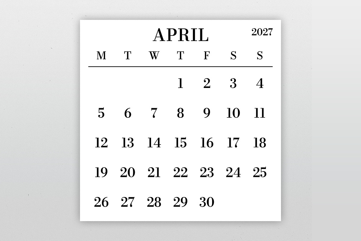 2027 Large MON-SUN 12x12 Calendar, a Stationery Template by Running With Foxes (Photo 2 of 5)