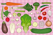 Delicious Hand Drawn Vegetable Set, a Food Illustration by DeepFuze (Thumbnail 2 of 3)