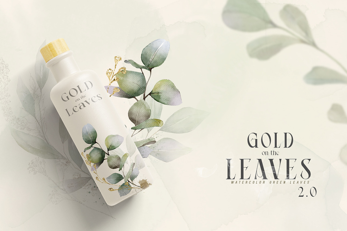 Watercolor Green Leaves Collection, a Decorative Illustration by Damian Roh (Photo 3 of 19)