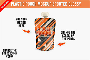 Plastic Pouch Mockup Spouted Glo PSD, a Product Mockup by Bruno's Shop
