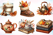 Watercolor Cozy Autumn Clipart PNG, an Illustration by Canvas Craft (Thumbnail 3 of 4)