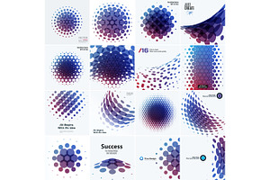 Mega Set of Abstract vector design round elements for graphic template