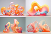 20 Translucent Twirls Sculptures, a Decorative Illustration by HipFonts (Thumbnail 7 of 12)