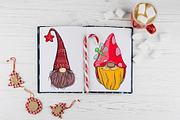 Christmas Gnomes clipart Procreate, an Education Illustration by ElladesignCo (Thumbnail 3 of 7)