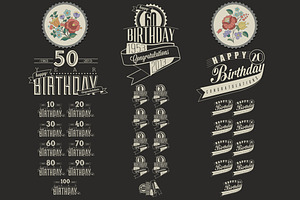 Birthday greeting card collection, an Invitation Template by Vector Maker