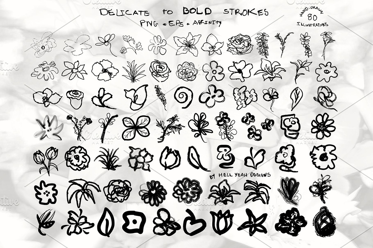 Inked Floral Hand Drawn Illustration, a Decorative Illustration by Hell Yeah Designs (Photo 4 of 15)