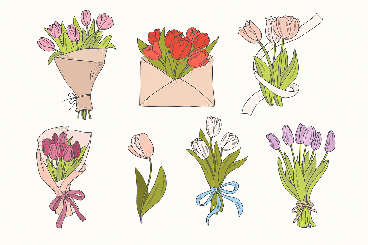 Spring Bouquets Clipart, a Decorative Illustration by Anna Studio (Photo 9 of 12)