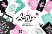 Ballet Lettering & Clipart, a Decorative Illustration by PicByKate (Thumbnail 1 of 9)