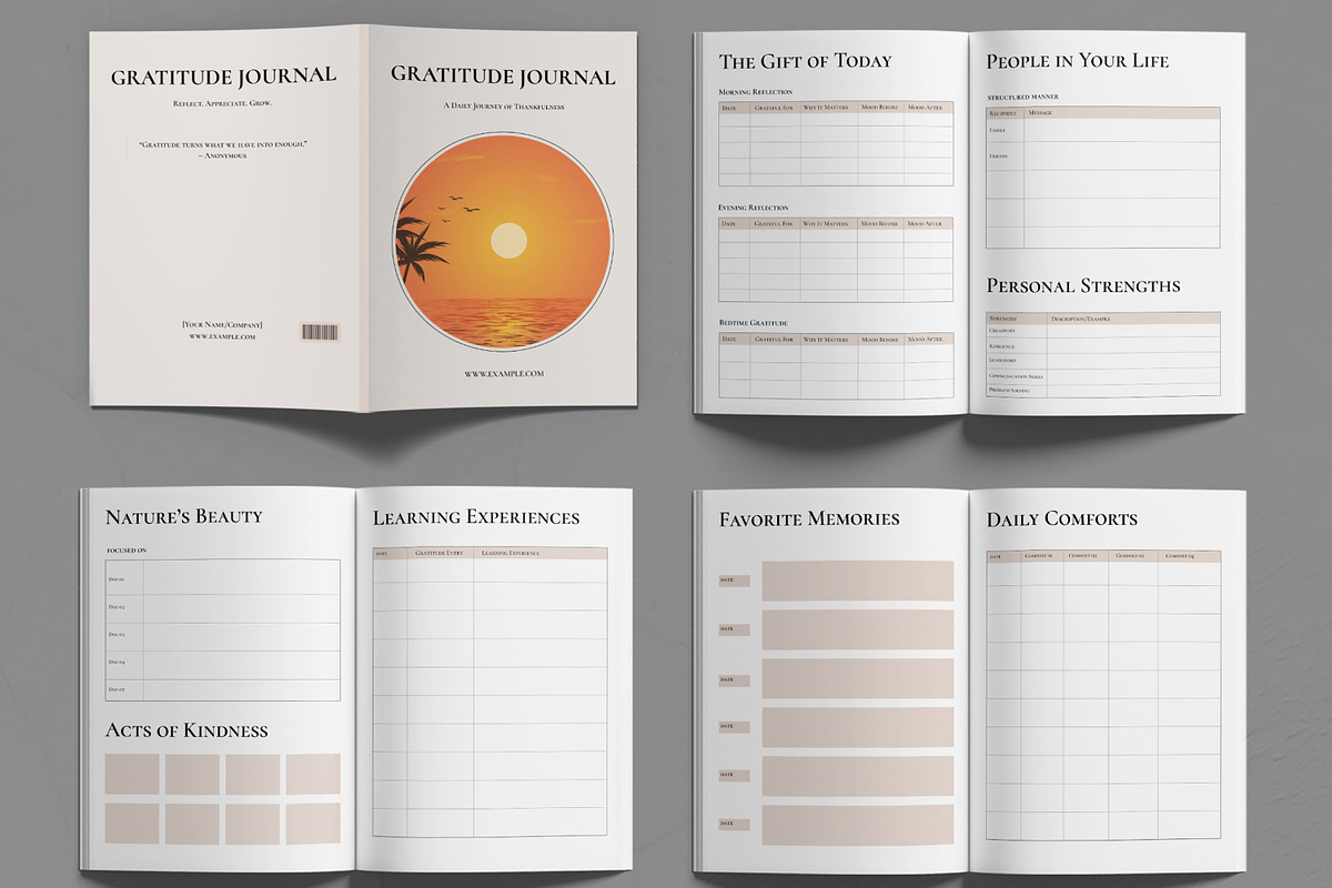 Gratitude Journal Template, a Stationery Template by MightyDesign (Photo 2 of 6)